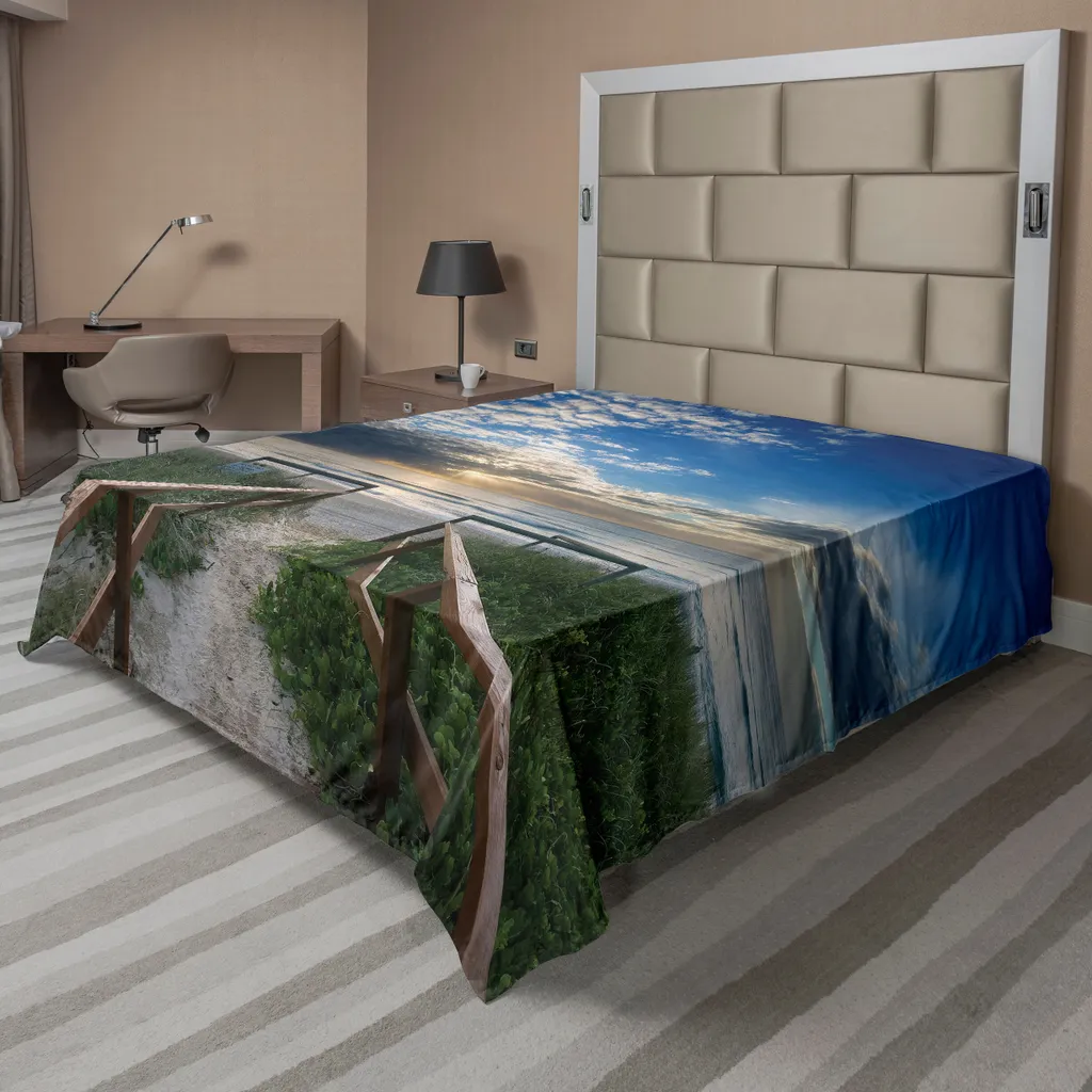 Drap de Lit Supérieur pour Décoration de Chambre Ambiance Voyage 260x228