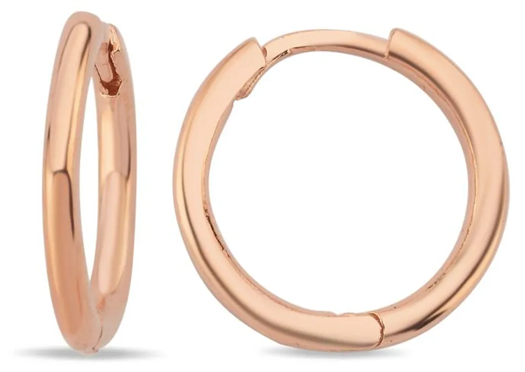 Boucles d'oreilles Créoles Femme en argent 925 et or rose, style chic
