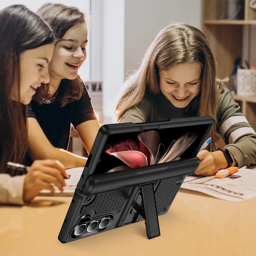 Custodia per Samsung Galaxy Z Fold 6, custodia ibrida antiurto in PC rigido e TPU morbido nero - 5