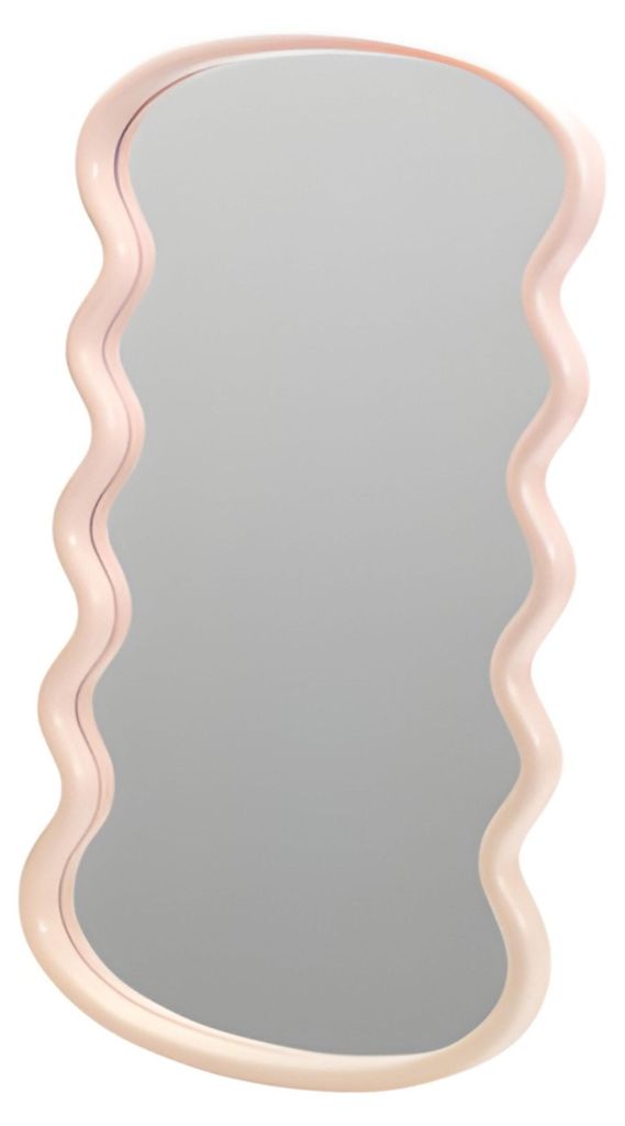 H&S Collection Spiegel / Wandspiegel - Welle - rosa - 55 x Produktbild 