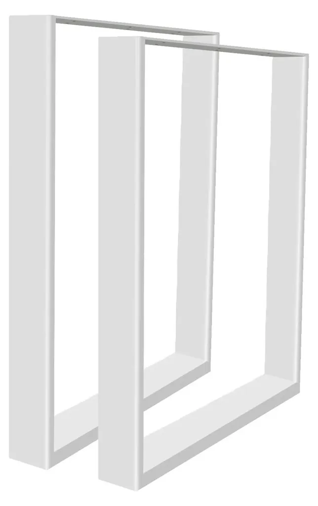 Pied de meuble design en acier blanc 60 x 72 cm pour table à manger