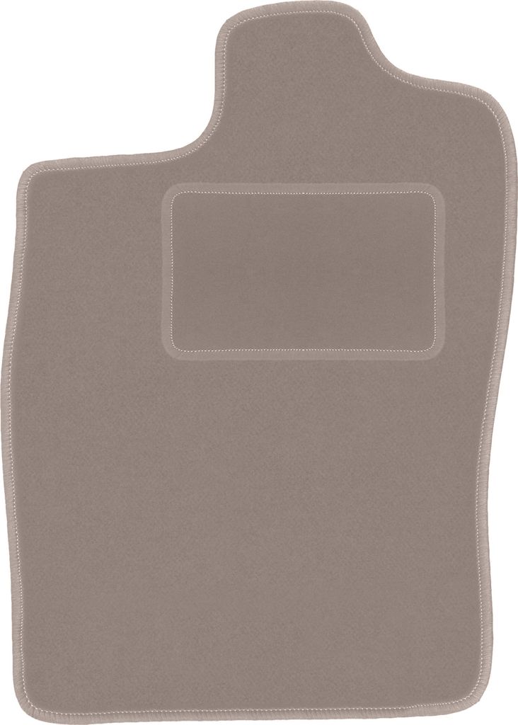 Fahrerfußmatte Velours beige passend für Opel Vectra A (1988-1995, Limousine, Liftback, Fließheck) – mit Befestigungen – passgenau