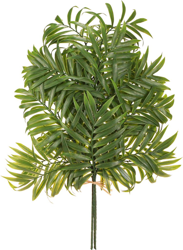 Künstliche Palmen Wedel 56cm - Exotische Grünpflanzen Deko, Flexibel Biegbare Palmblätter, 3 Stück Set