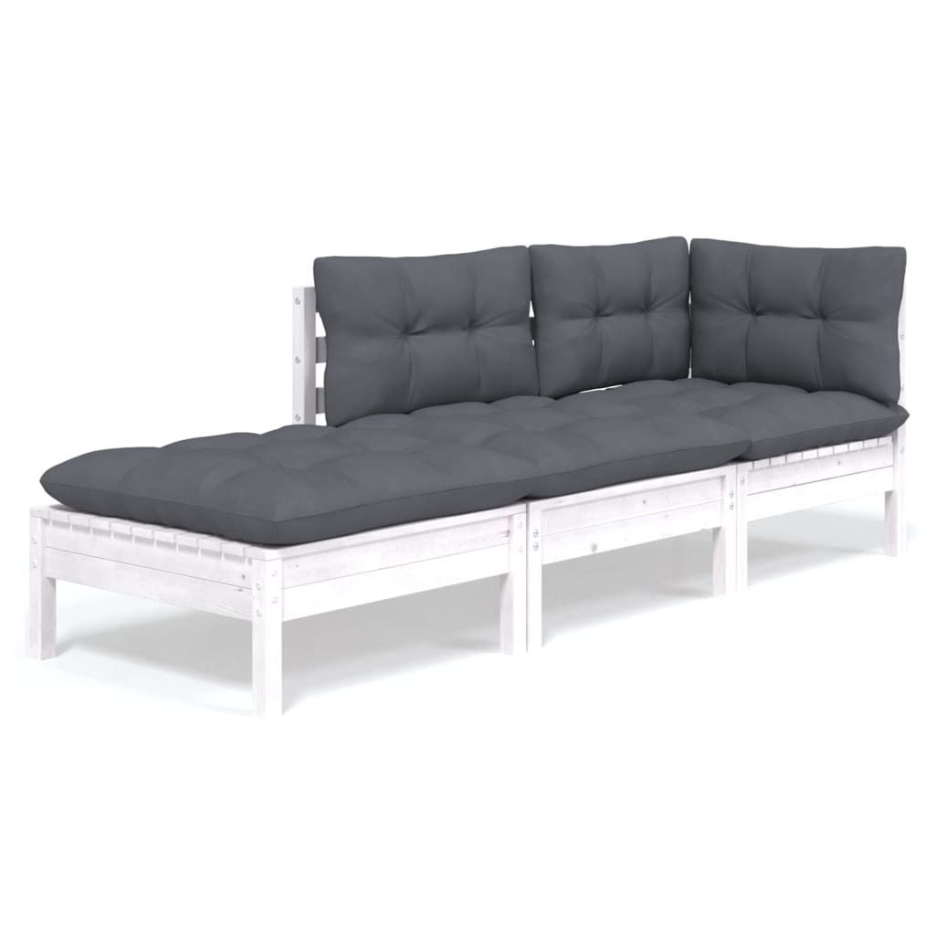 vidaXL 3-tlg. Garten-Lounge-Set mit Kissen Massivholz Kiefer