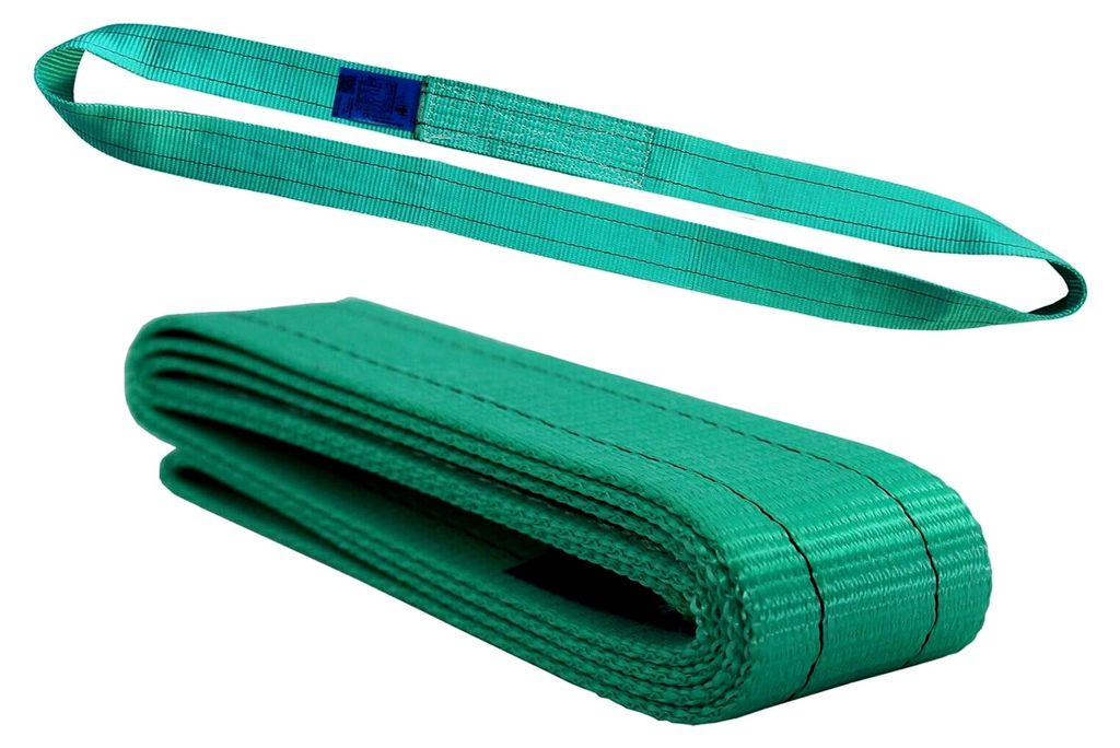 Einweg Endlosschlinge mit 2 Tonnen Tragfähigkeit und 2,5 Meter Länge aus Polyester für Kran und Abschleppen in Grün