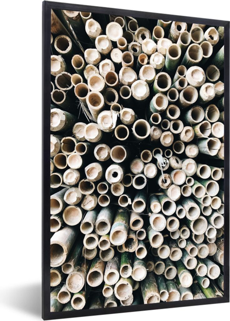 MuchoWow Gerahmtes Poster Bambus - Tropisch - Grün 20x30 cm - Poster mit Schwarzem Bilderrahmen Wandposter Rahmen Foto Bilder - Drucken - Bilder...