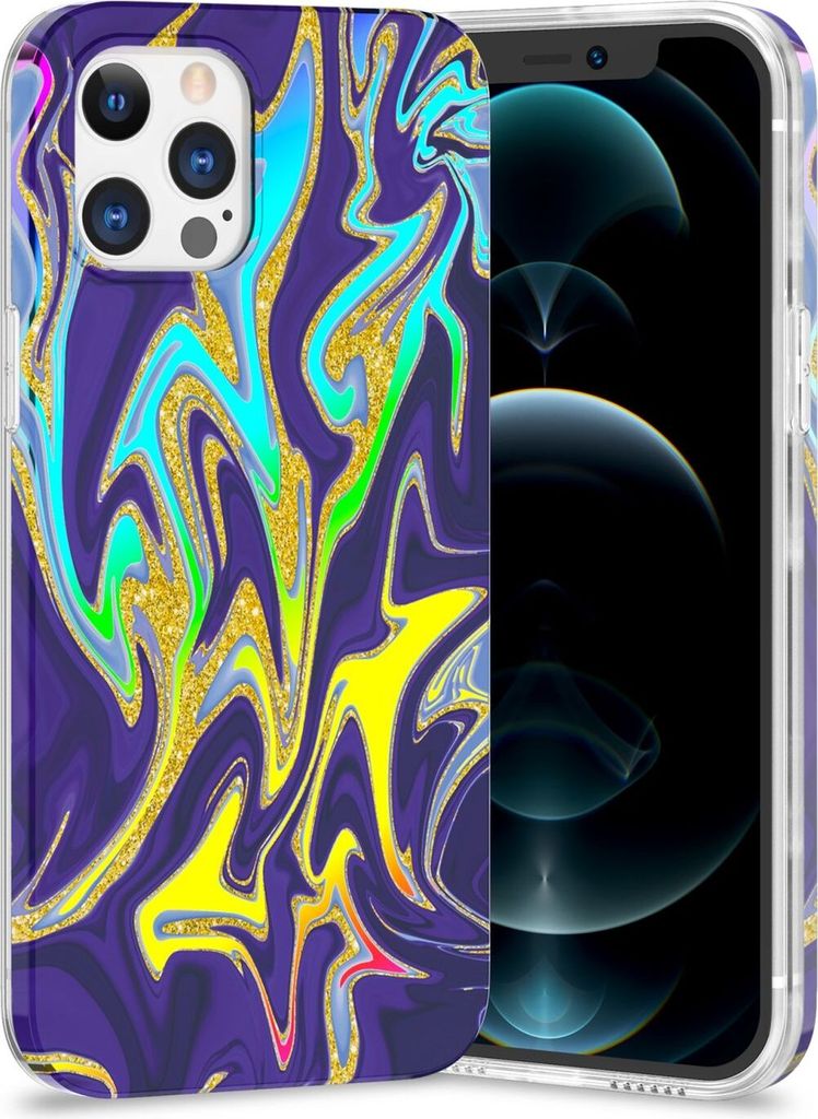 Für Apple iPhone 12 / 12 Pro TPU Watercolor Schutz Hülle Cover Etui Motiv 3