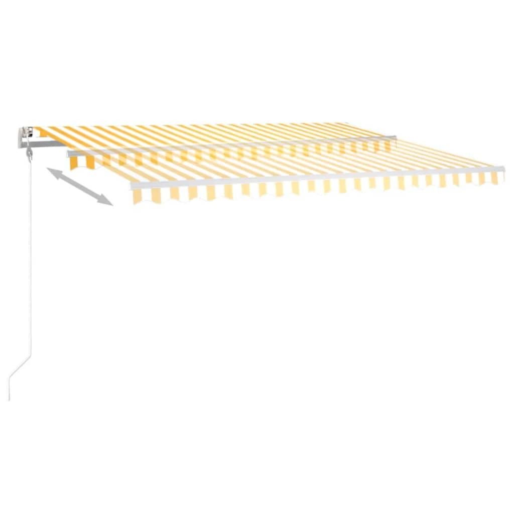 "Springschlussverkauf "Automatische Markise - CLORIS - Balkon Markise Sonnenschutz - mit LED & Windsensor 400x350 Gelb/Weiß - Markisen NeuMöbel20...
