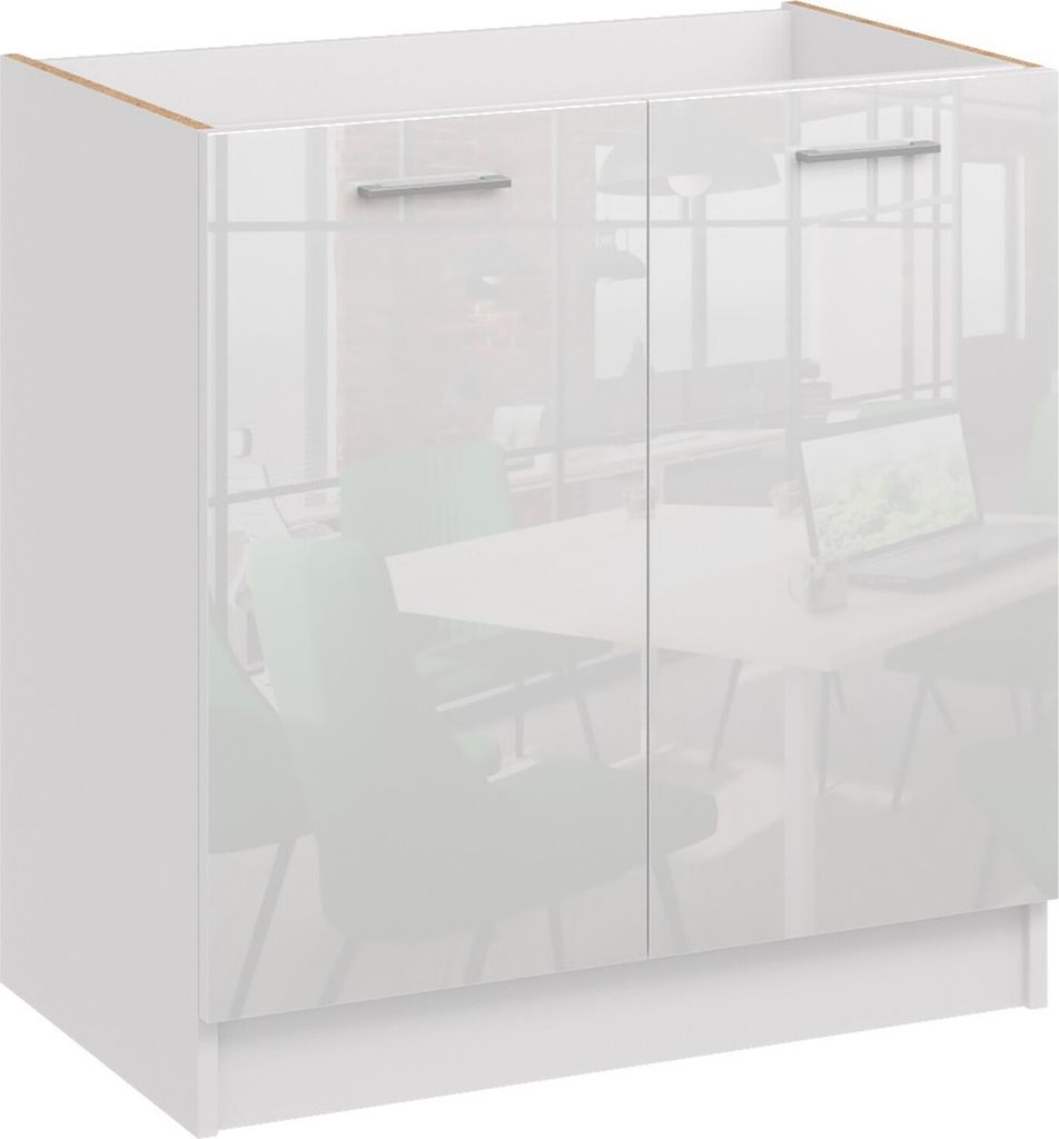Küchenschrank Kuche Unterschrank Hängeschrank Küchenzeile Kühlschrank , Farbe:weiß, Küchenschränke:spülenschrank 60cm
