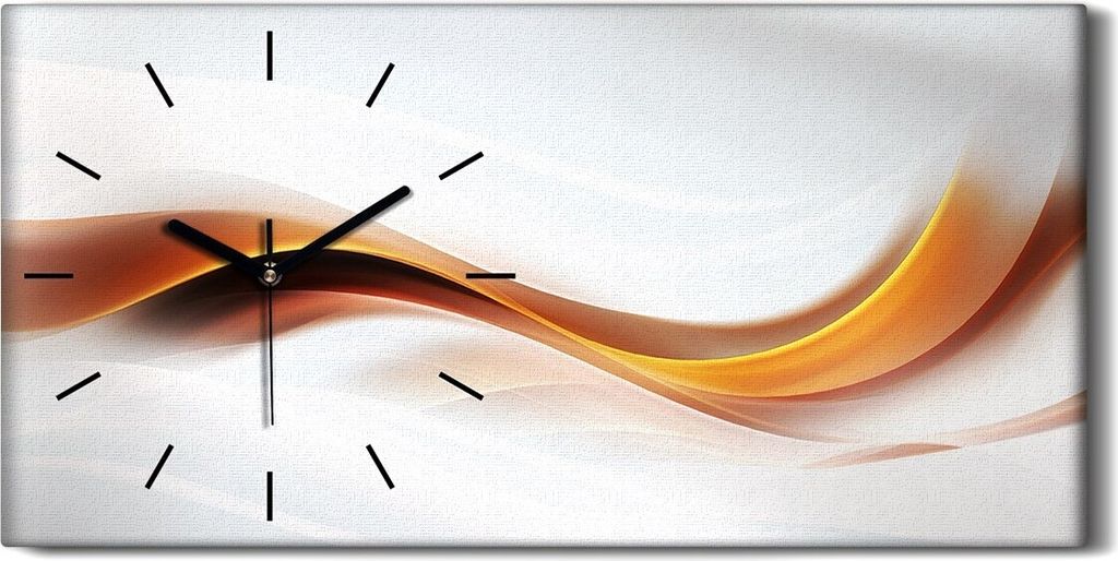 Wandbild Leinwand Bilder Wanduhr Geräuschlos 60x30 Wellen der Abstrakten Kunst - schwarze Hände