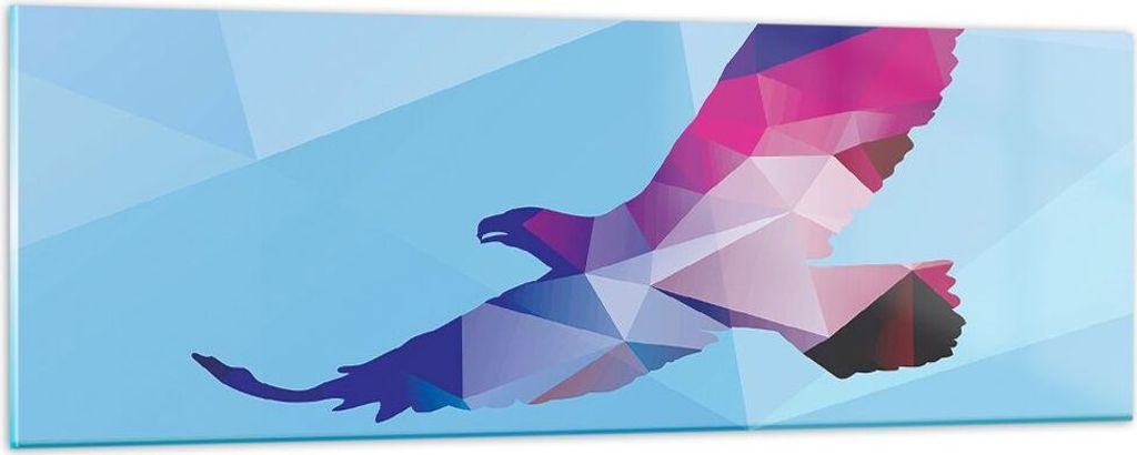 Bilder auf glas - Eagle Illustration modern Grafik - 90x30cm - Glasbilder - Wandbilder - Kunstdruck - zum Aufhängen bereit - Wanddekoration aus Gl...