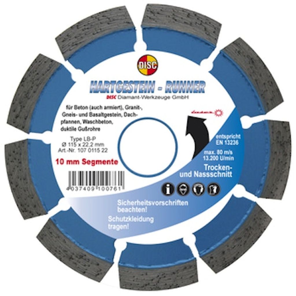 Disc Diascheibe LB-P Trennscheibe Hartgestein 115 x 22,2 mm