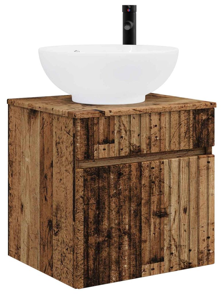 Wandmontierte Waschbecken-Vanität Altholz 49 x 44,5 x 66,5 cm