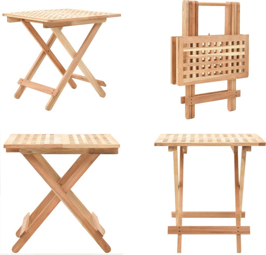 vidaXL Klappbarer Beistelltisch Walnussholz Massiv 50x50x49 cm - Couchtisch - Couchtische - Kaffeetisch - Kaffeetische
