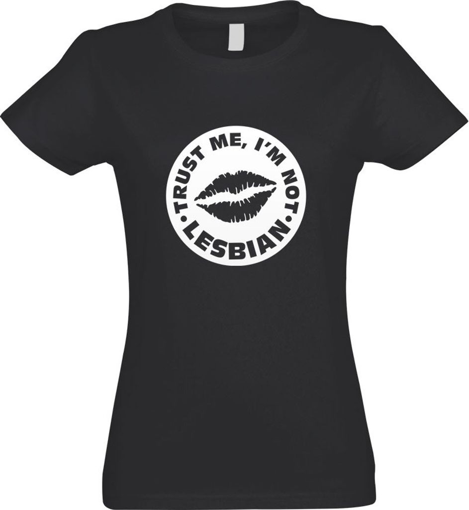 Kiwistar - T-Shirt tailliert - Damen - Graphit - Trust me, im not Lesbian - mit Motiv Bedruckt - Funshirt Design - Sport - Freizeit - Damen - S
