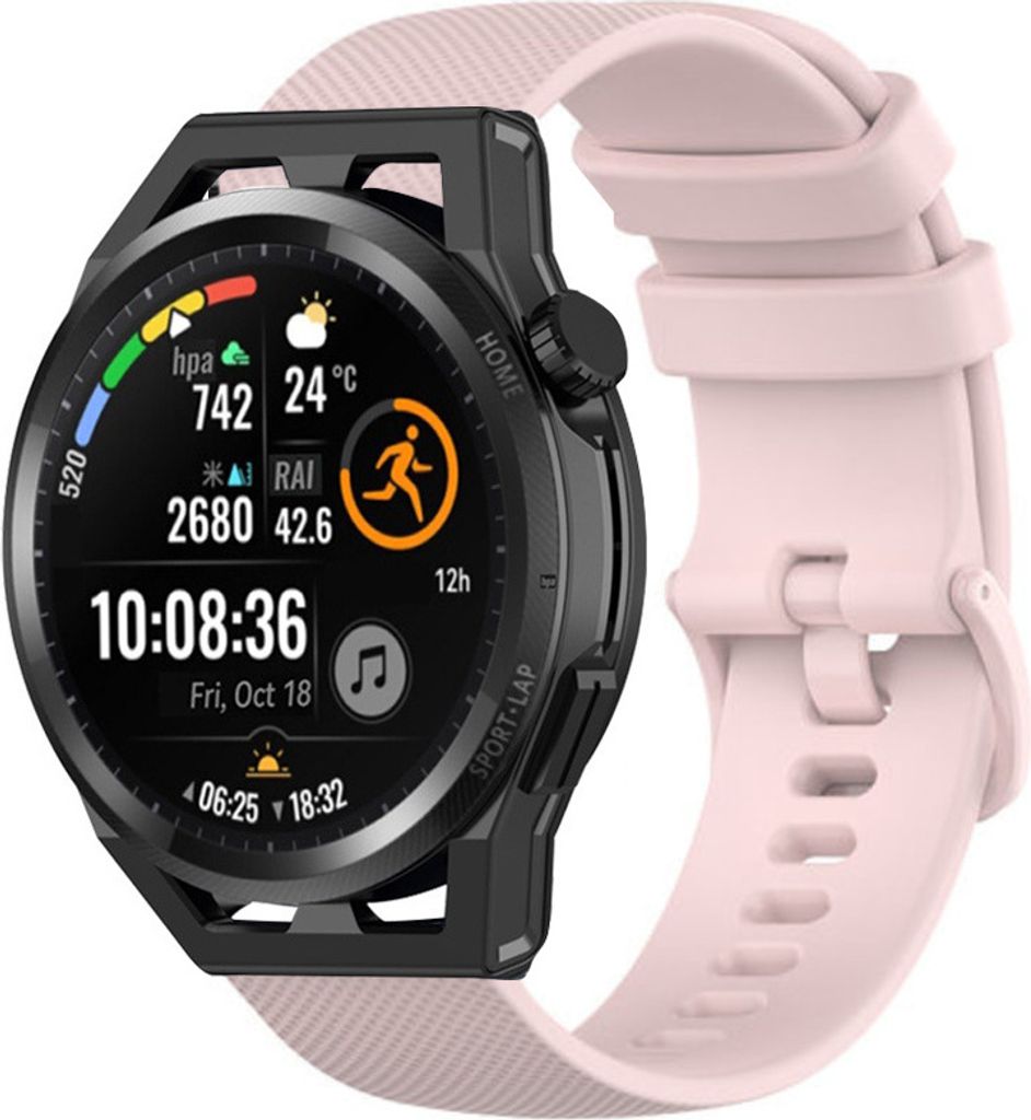 Strap-it Huawei GT Runner Luxus-Silikonarmband (Rosa)
