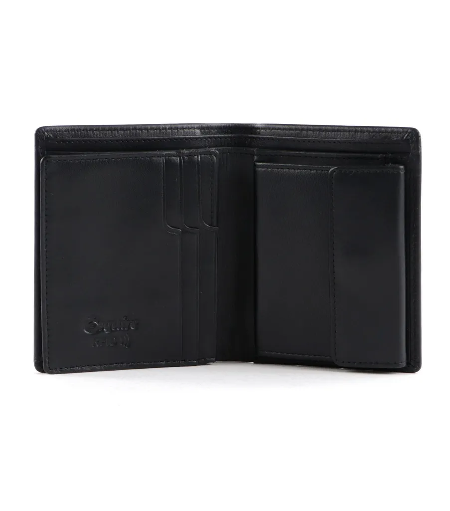 Esquire Duo Portafoglio Pelle Compatto: Nero, 8.5x10x2 Cm, Con Scomparti Segreti E Portamonete, Regalo In Scatola - 4