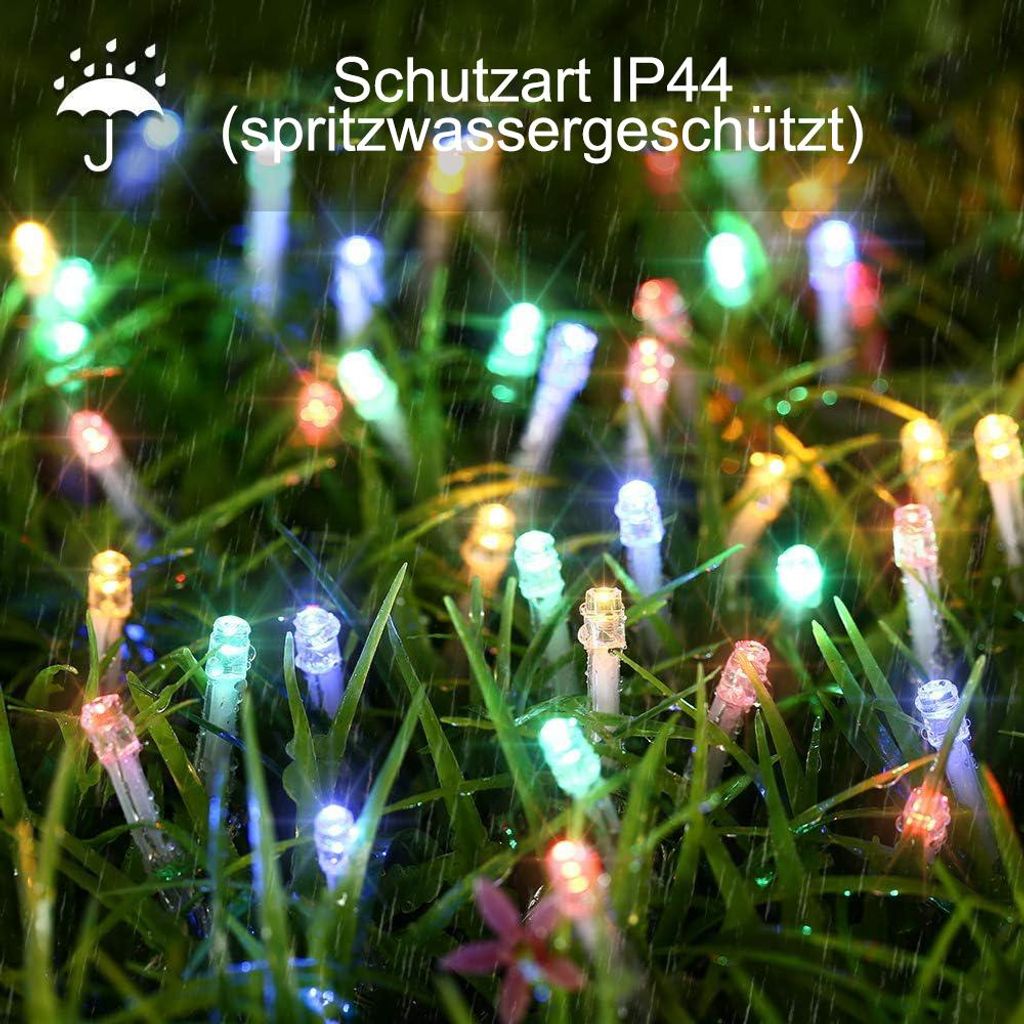 50M 400 LED Lichterkette Bunt 8 Lichtmodi Wasserdicht Party