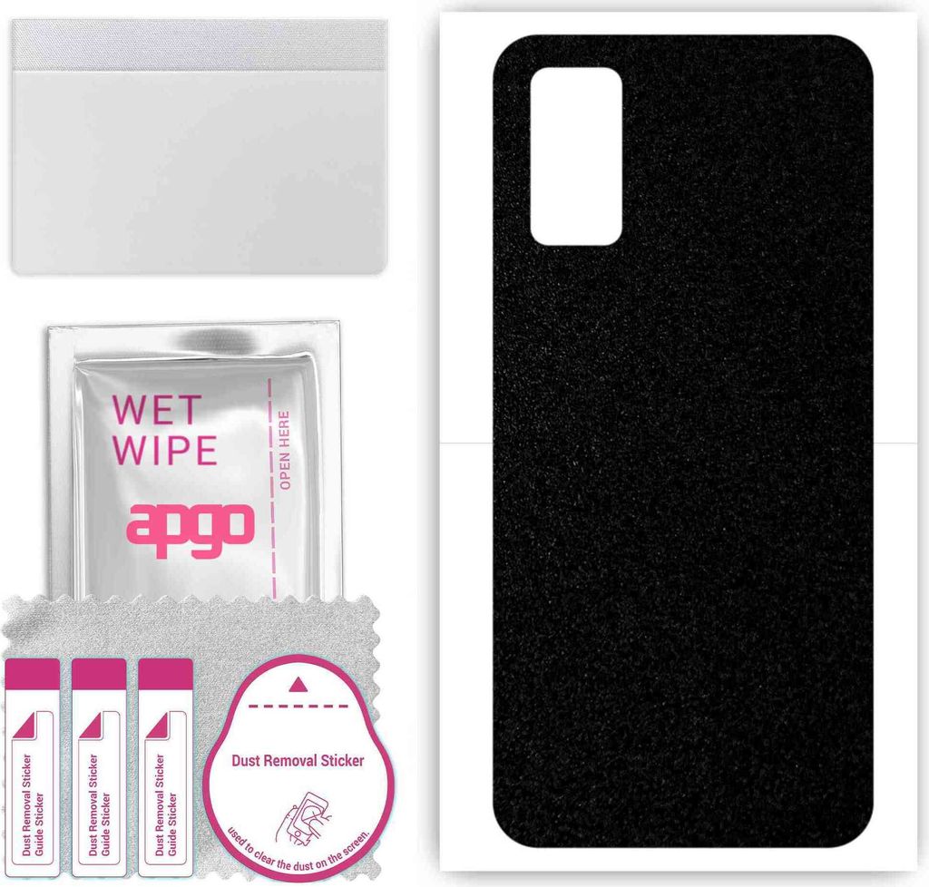 apgo Rückseite Schutzfolie, Skin, kompatibel mit Blackview A90, Hinten Displayschutzfolie aus Vinylfolie, kratzfest, einfache Montage - Mattschwarz