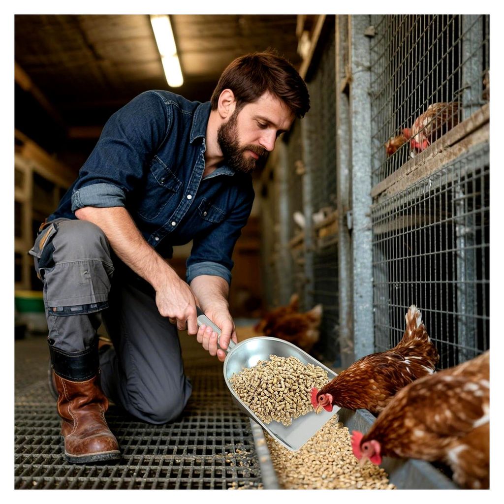 Mehl-Schaufel, Eisschaufel, ergonomischer Anti-Rutsch-Griff, 39,5 x 20,6 x 8,27 x 3,15 cm, praktischer Löffel für Schnee, Getreide, Futter, Servi...