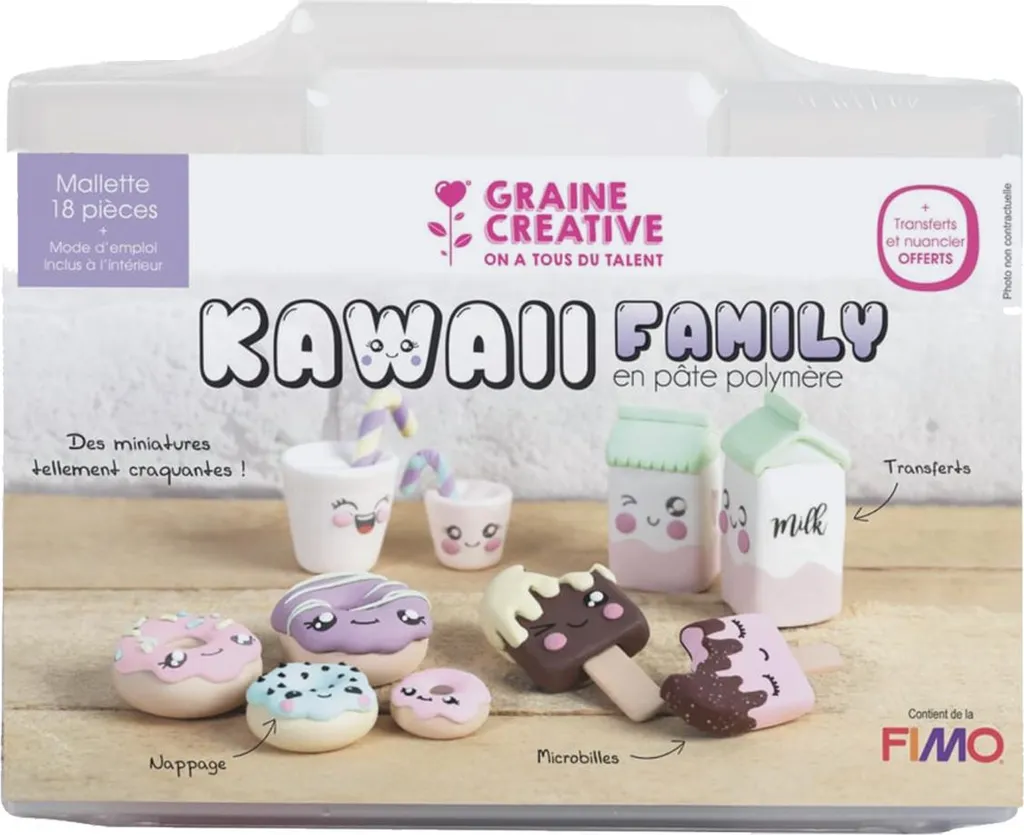 Kit FIMO Kawaii Family : Set de modelage avec 6 pains de couleurs Soft