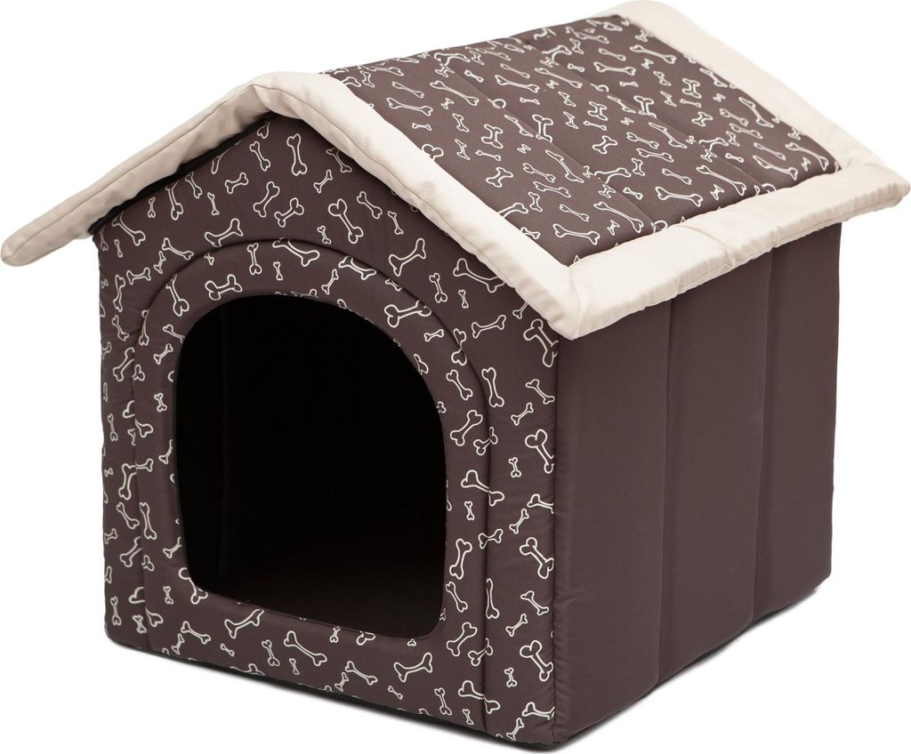 Hundehütte mit Hundebett für Innen & Außen – faltbar, wetterfest - 38x32 cm - Dach mit Reißverschluss | PillowPrim