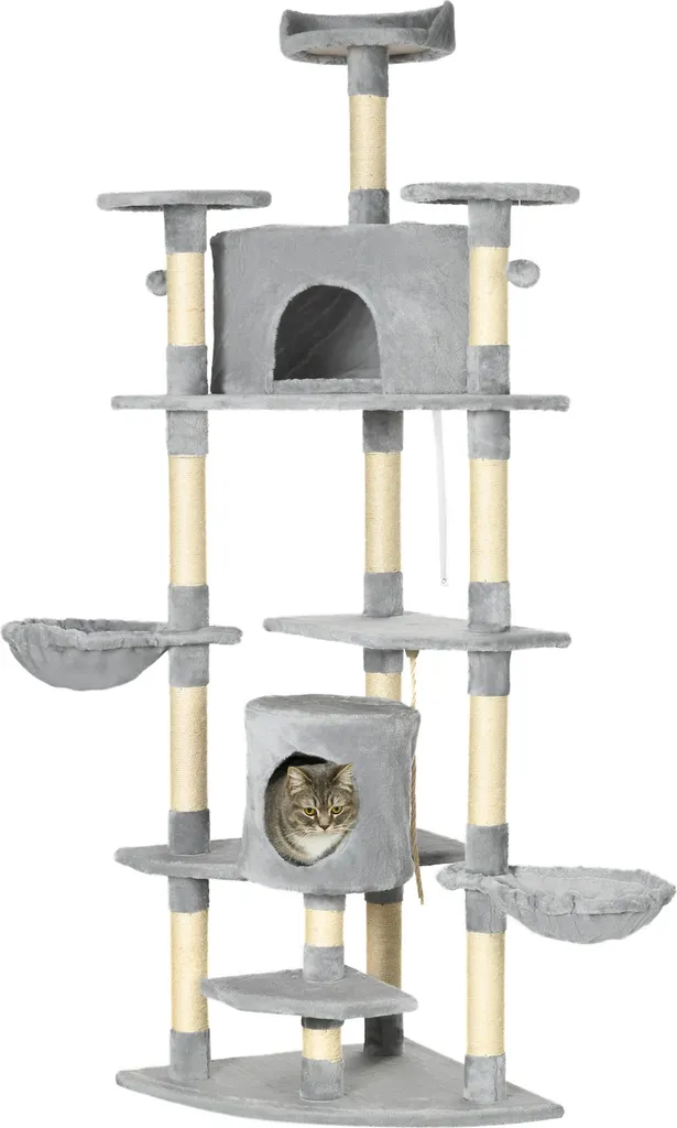 Arbre à chat stable 2m XXL spécial grands chats avec hamacs et niches