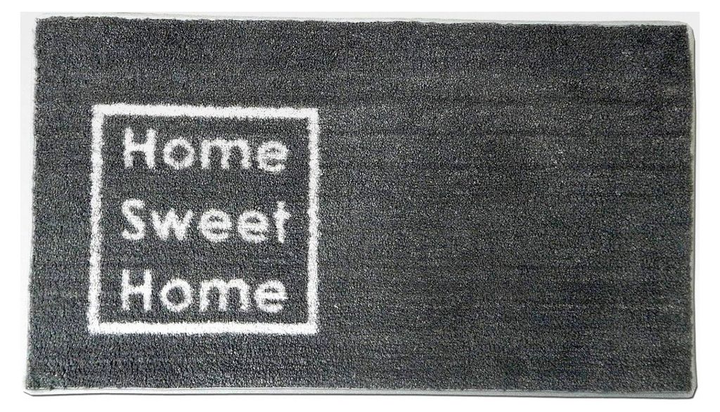 Mikrofaser-Fußmatte 40x70cm / rutschfeste Türmatte mit starker Nässe- und Schmutzaufnahme (dunkelgrau - Home Sweet Home)