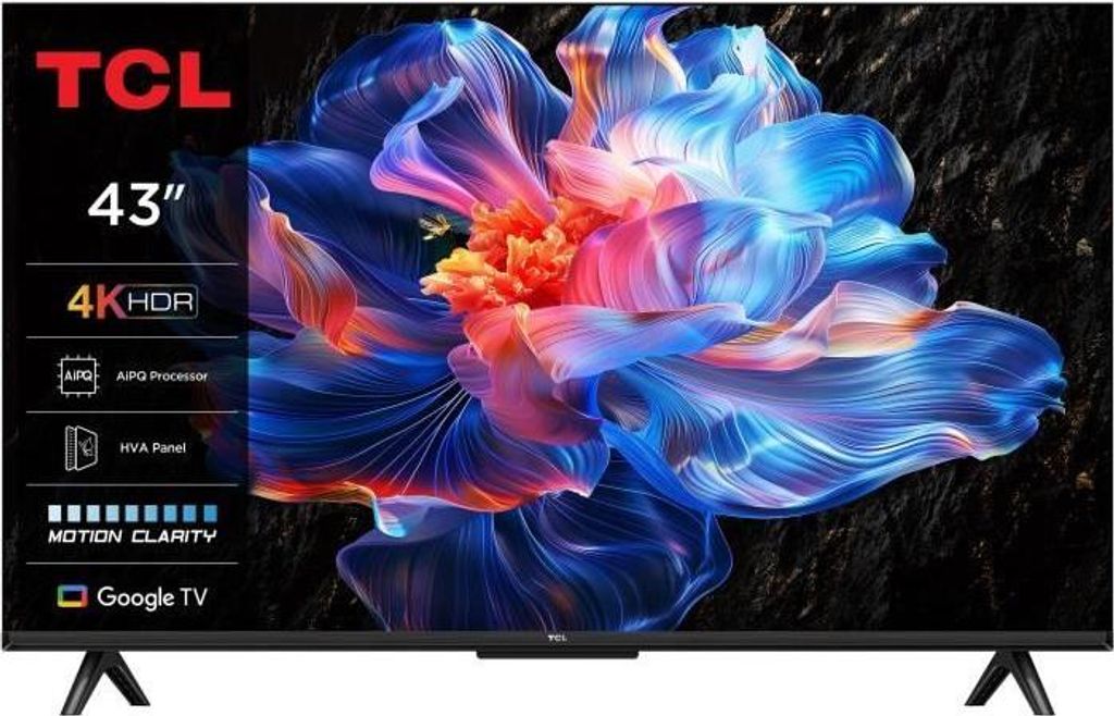 TCL LED TV 43 cale 4K UHD HDR10+ Google TV 43P6K (109 cm), Zdjęcie produktu 