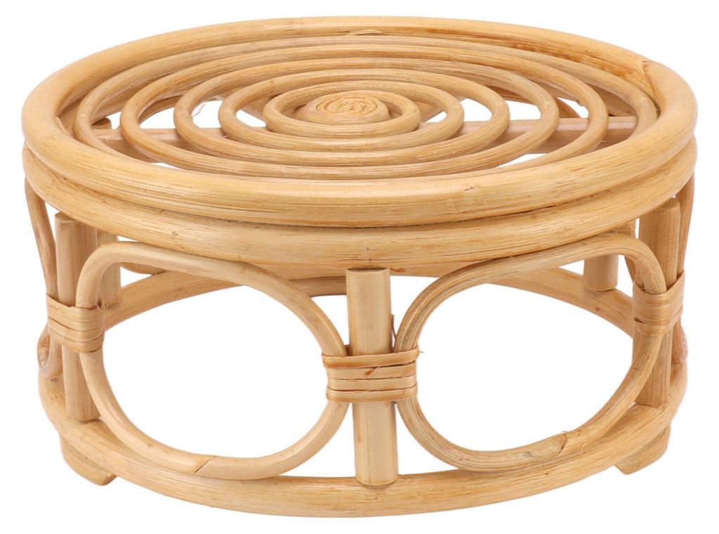 Rattan-Pflanzenständer für den Innenbereich, runde Form, natürliches Gestell, handgefertigter Pflanzer für Zuhause, Garten, Hof, groß