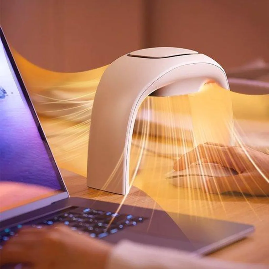 Chauffe-mains de bureau électrique pour télétravail avec tapis souris noir