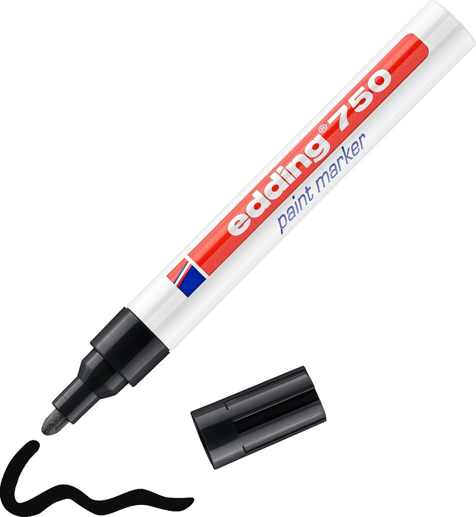 Edding 750, Schwarz, Weiß, 2 mm, 4 mm, 10 Stück(e) Produktbild 
