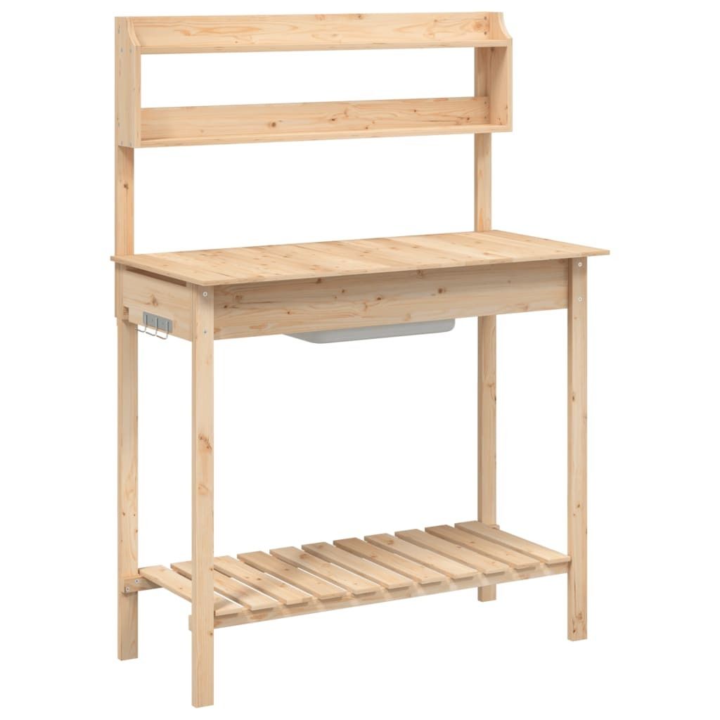 vidaXL Sázecí stolek s umyvadlem 147,5x44x139,5 cm jedlový Obrázek produktu 
