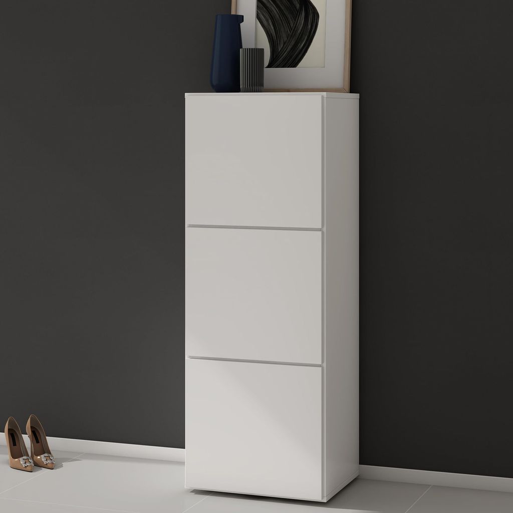 doporro Meuble à Chaussures Blanc Mat 45x120cm Rangement Image du produit 
