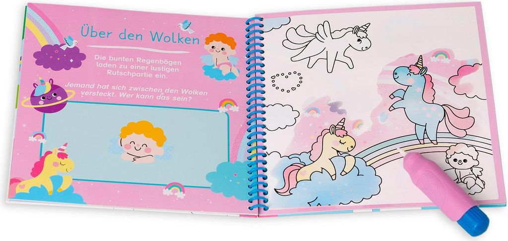 Ausmalen mit dem magischen Pinsel. Einhörner Image du produit 