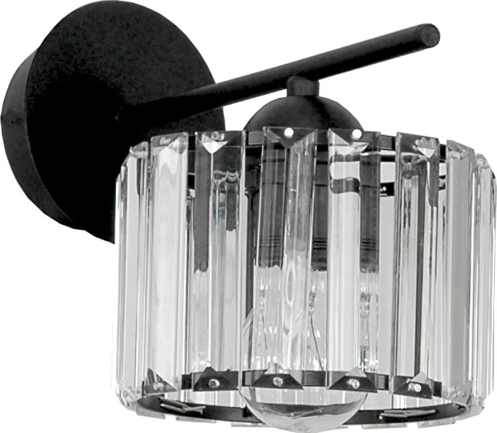 Applique Murale Cristal Noire : Éclairage Élégant pour Entrée Sombre Apulla