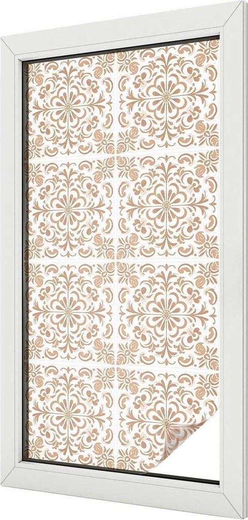 Buntglas Fensterfolie – 100x50 cm – Stained-Glass Design – blickdichte dekorative Sichtschutzfolie – selbstklebend, UV-Schutz – Klassisch...