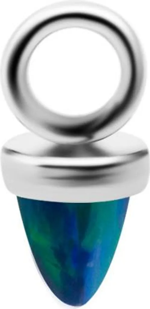 Breloque titane anti-irritation opale verte Argent D-058 durable