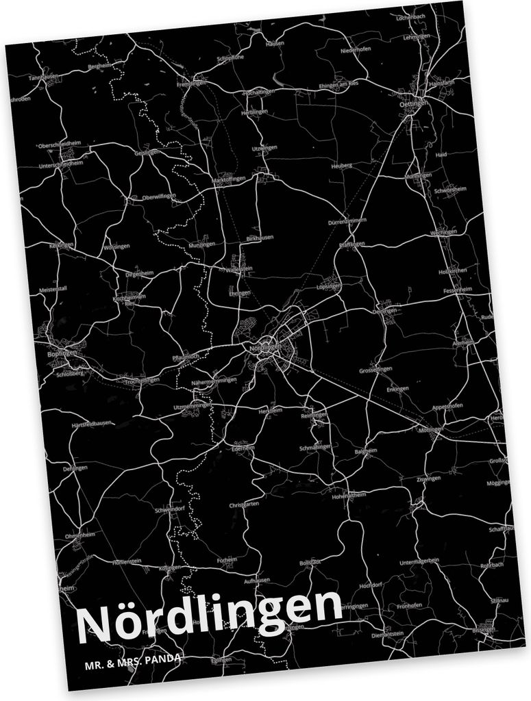 Mr. & Mrs. Panda Ansichtskarte Nördlingen - Geschenk, Postkarte, Ansichtskarten, Kunstkarten, Fotokarte, Postkarten, Stadt Dorf Karte Landkarte Ma...