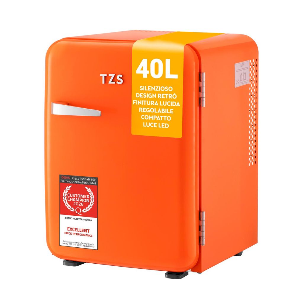 TZS First Austria - Mini frigo retrò da 40 L silenzioso - Immagine del prodotto 