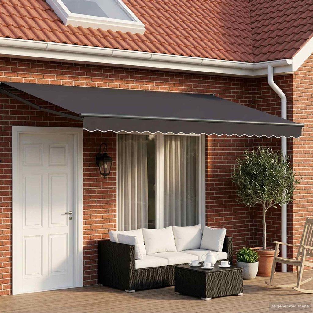 vidaXL Manuelle Gelenkarmmarkise mit LEDs Anthrazit 4 x 2 m