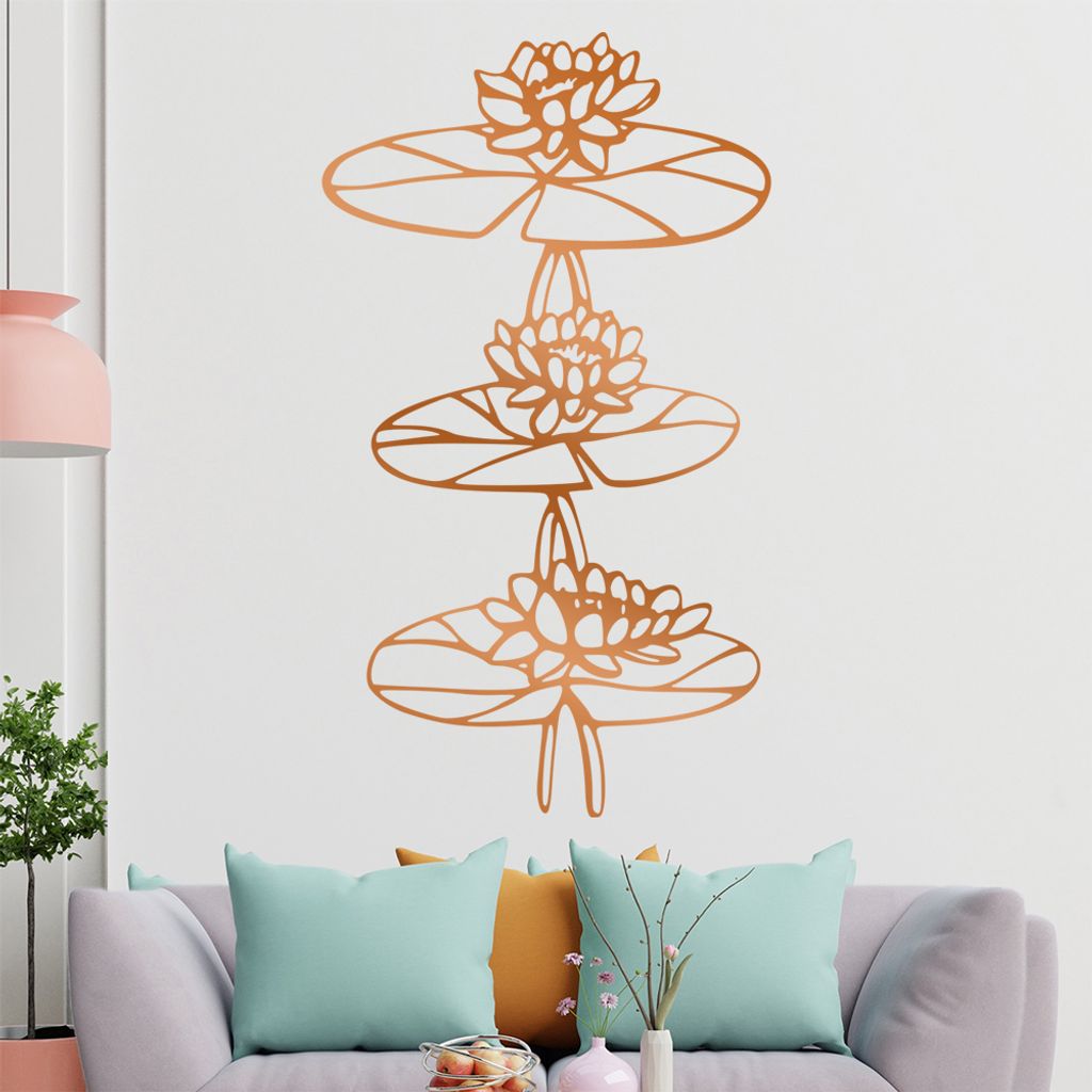 Seerose - Pflanzen Wandtattoo in 6 Größen - Wandaufkleber Wall Sticker - Dekoration, Küche, Wohnzimmer, Schlafzimmer, Badezimmer