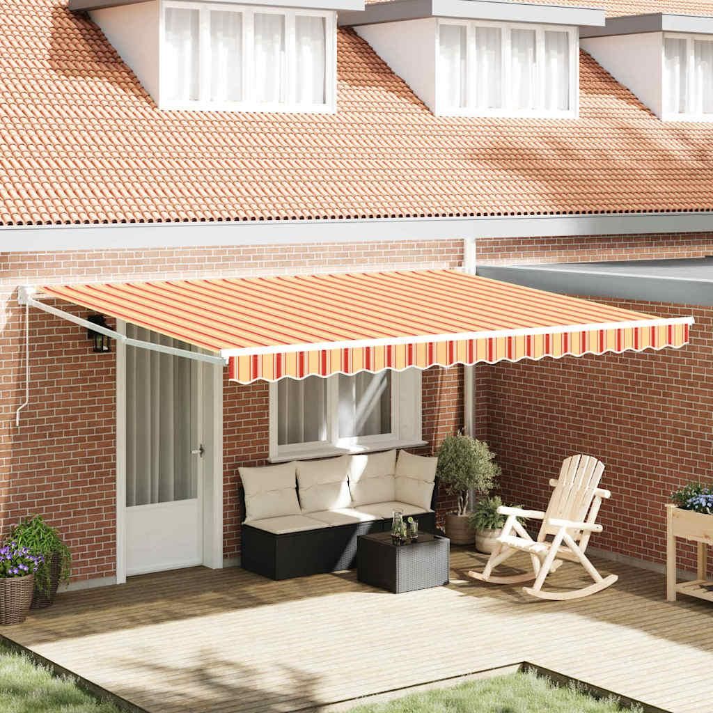 vidaXL Markise Gelb und Orange 450 x 300 x 165 cm Polyester und Metall