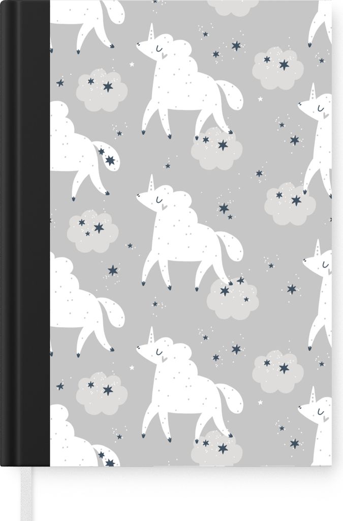 MuchoWow Notizbuch Tagebuch Haushaltsbuch Notebook A5 Mädchen - Einhorn - Muster - Notizblock - Notizheft - Notebook - Schreibblock - Papier