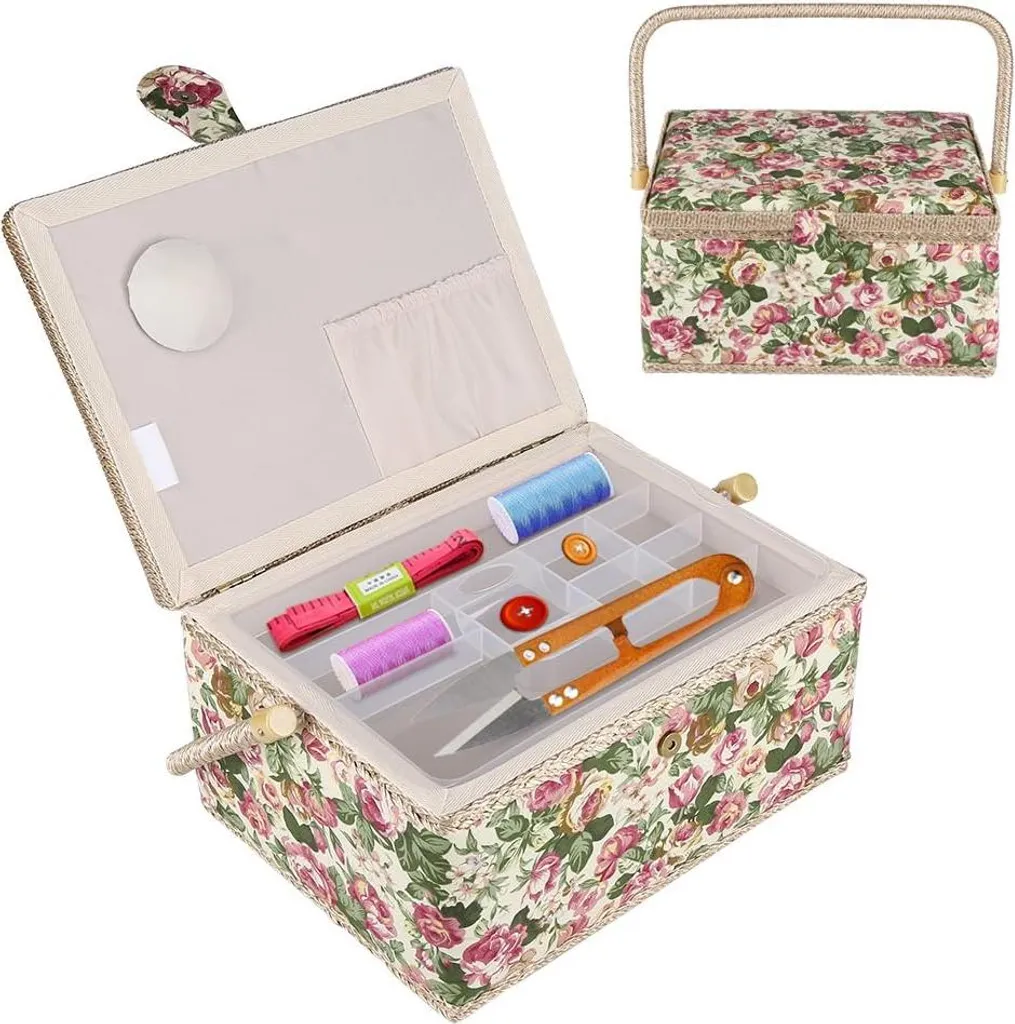 Boîte à couture premium pour accessoires avec compartiments amovibles