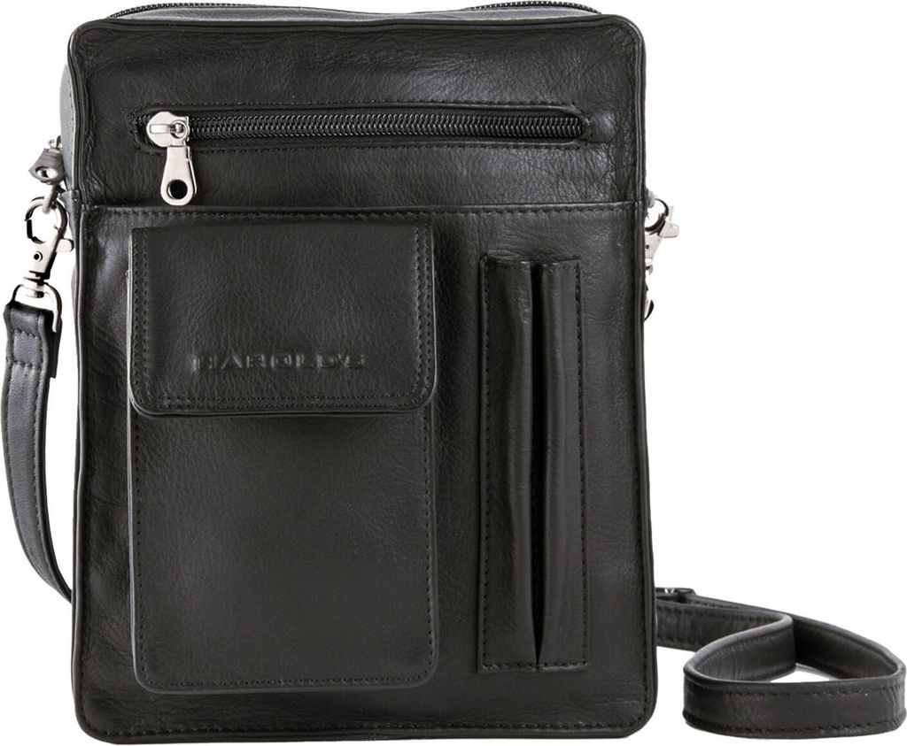 HAROLD'S Leder Umhängetasche Country Shoulderbag Black schwarz