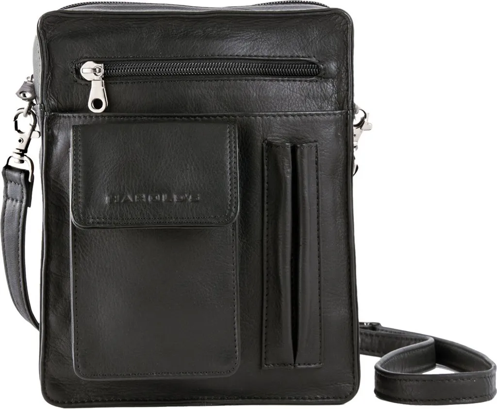 Sac bandoulière cuir noir durable Harold's Country contre l'usure