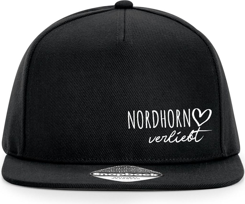 Huuraa Cappy Mütze Nordhorn verliebt Black Polyester Snapback Kappe Geschenkidee