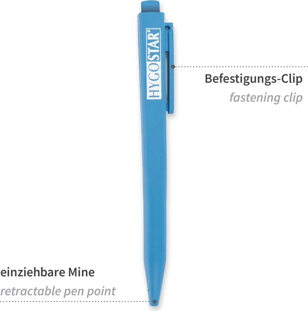 Set 20 Penne Detectable Hygostar 85563 - Scrittura Blu per Food