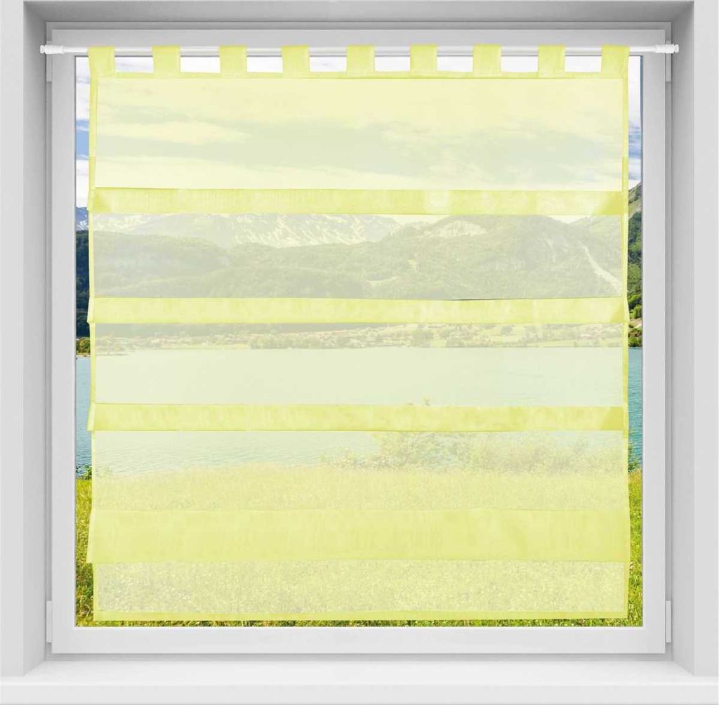 Gardine Raffoptik mit Schlaufe, Größe: 100x110cm, Farbe: Gelb